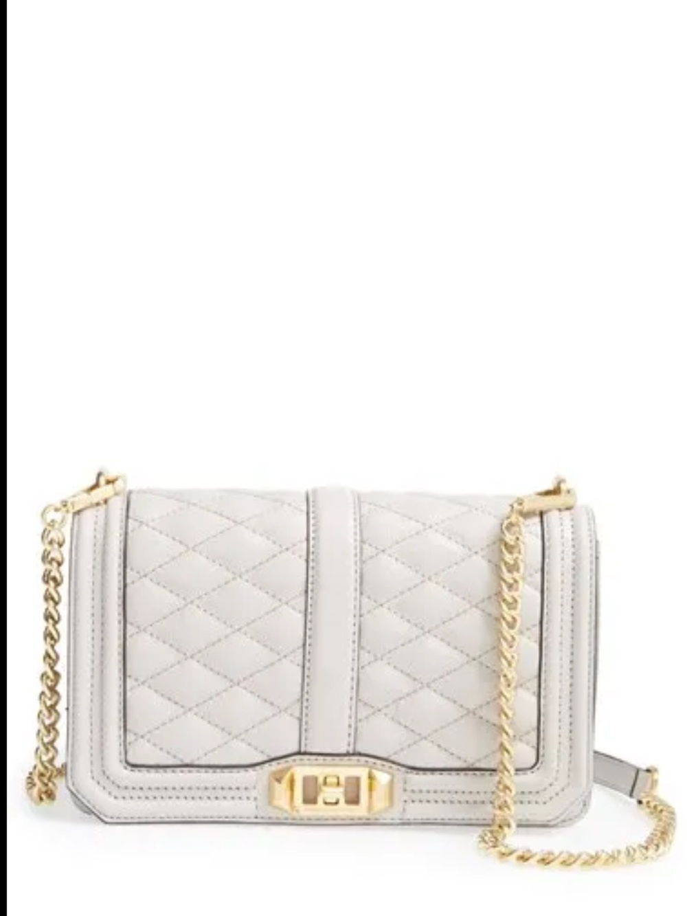 Rare Rebecca Minkoff Quilted Crossbody in Off White with Gold Hardware